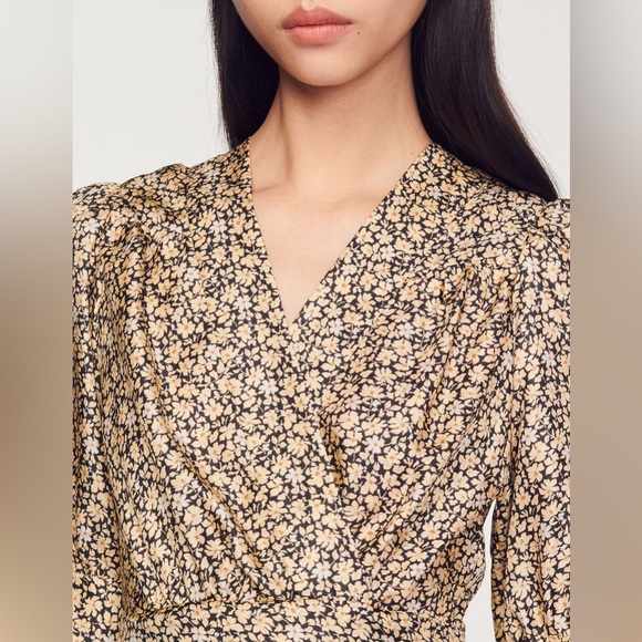 Sandro Women's Enrika Printed Silk Midi Dress - Picture 2 of 4